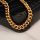 Gucci Marmont Messenger Bag in Black, Small Size, with Leather Top Handle and Chain Shoulder Strap, Stitched V-Shaped Leather Material