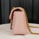 Gucci Marmont Sakura Pink, Large Size, with Leather Top Handle and Chain Shoulder Strap, Stitched V-Shaped Leather Material