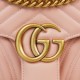 Gucci Marmont Sakura Pink, Large Size, with Leather Top Handle and Chain Shoulder Strap, Stitched V-Shaped Leather Material