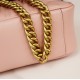 Gucci Marmont Sakura Pink, Large Size, with Leather Top Handle and Chain Shoulder Strap, Stitched V-Shaped Leather Material