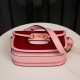 Gucci Horsebit 1955  All Leather Series Red-Pink Color Block, Small Size, Made of Ruby Red Leather Tones