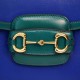 Gucci Horsebit 1955  All Leather Series Sapphire Blue, Small Size, Made of Blue and Green Twill Stitched Leather