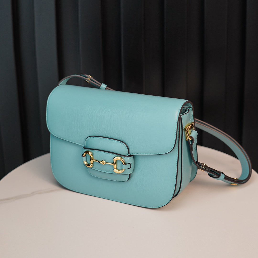 Gucci Horsebit 1955  All Leather Series Tiffany Blue, Small Size