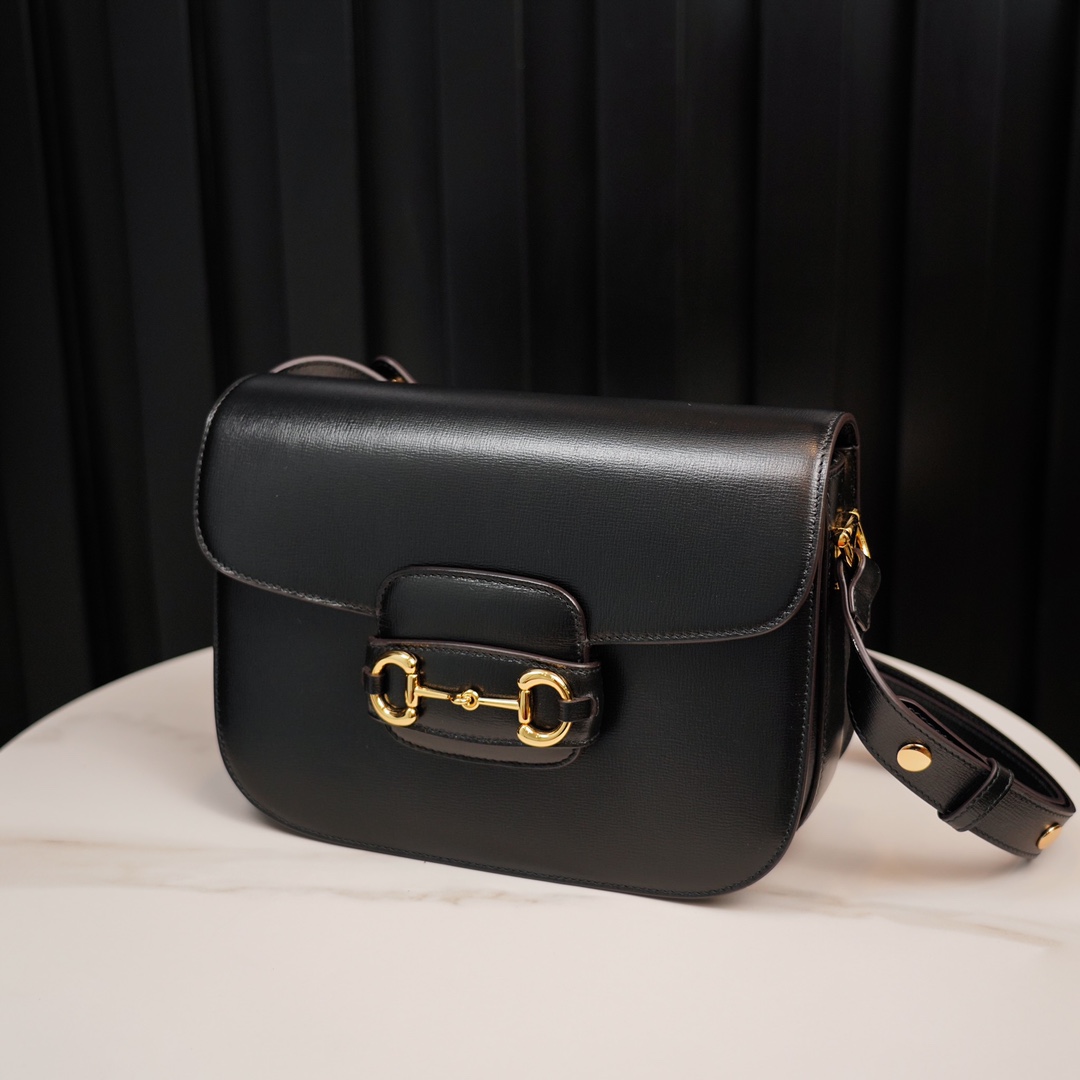 Gucci Horsebit 1955  All Leather Series Black, Small Size