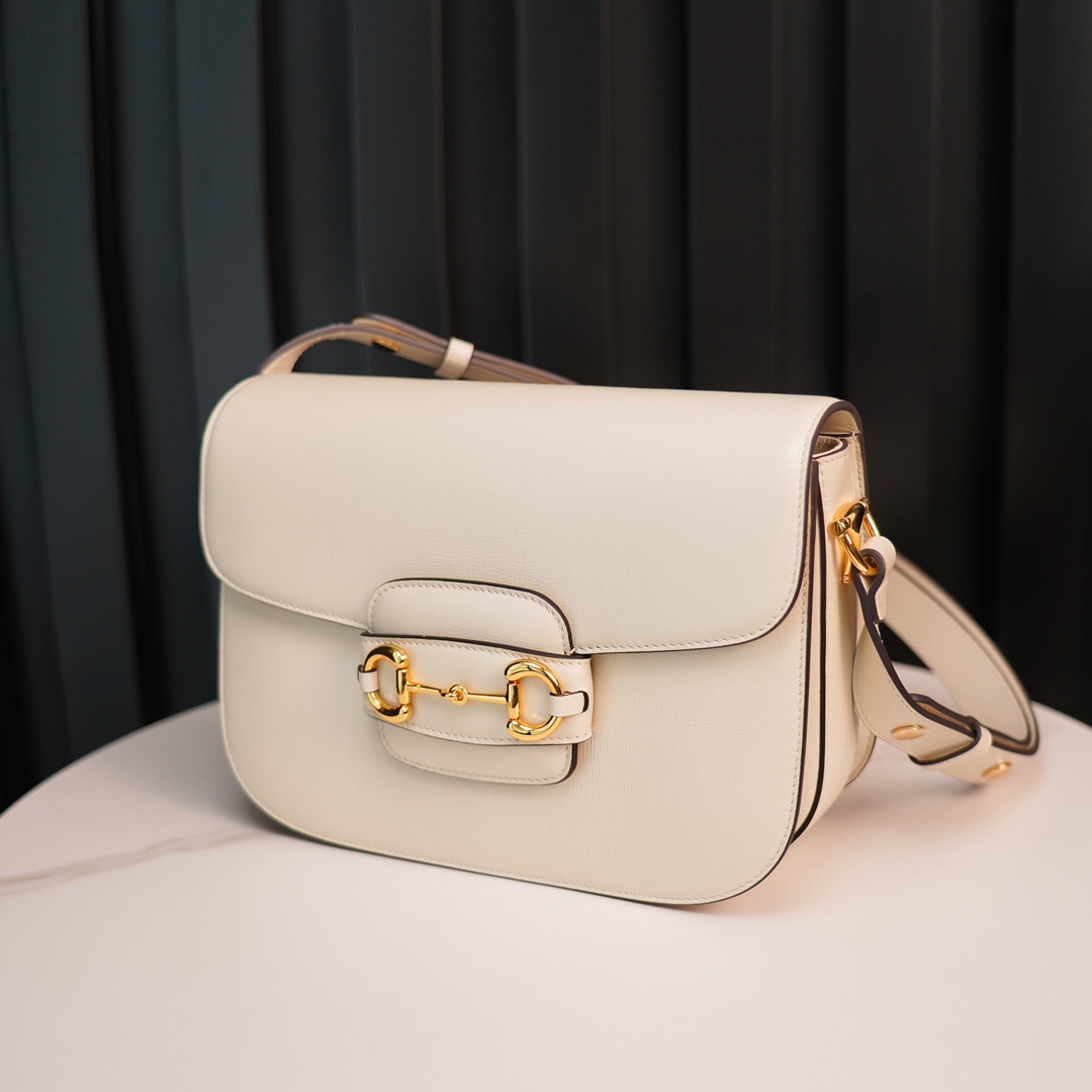 Gucci Horsebit 1955  All Leather Series White, Small Size