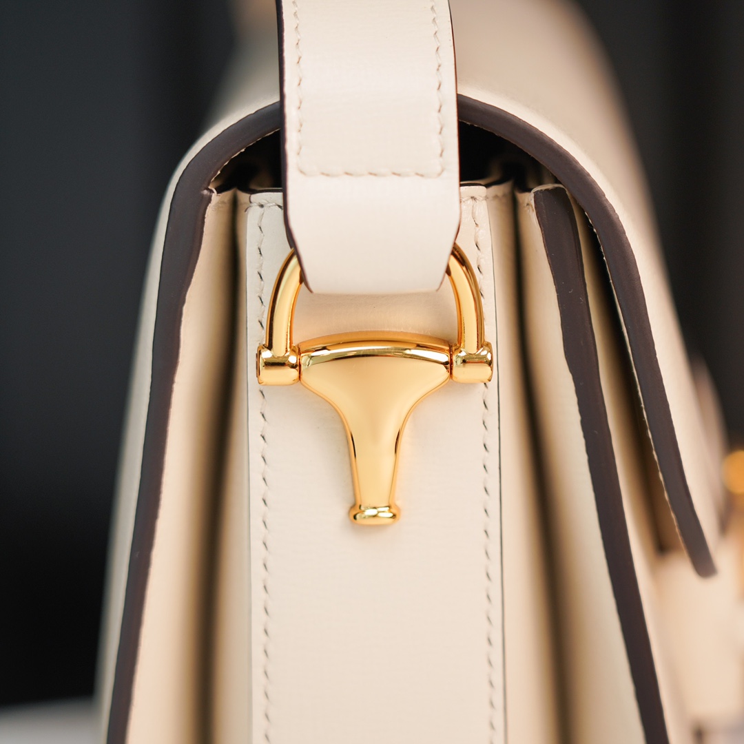 Gucci Horsebit 1955  All Leather Series White, Small Size