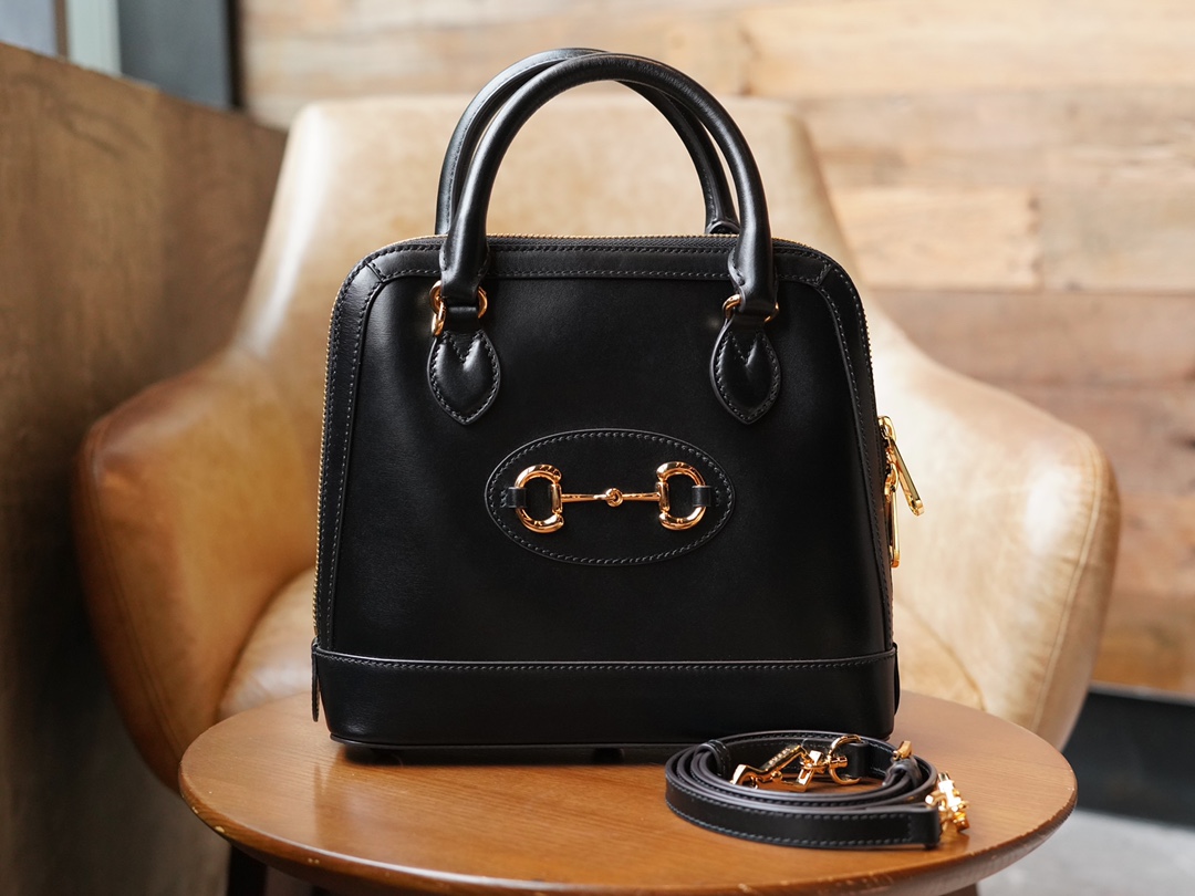 Gucci Horsebit 1955 Series Small Shell Bag, Black