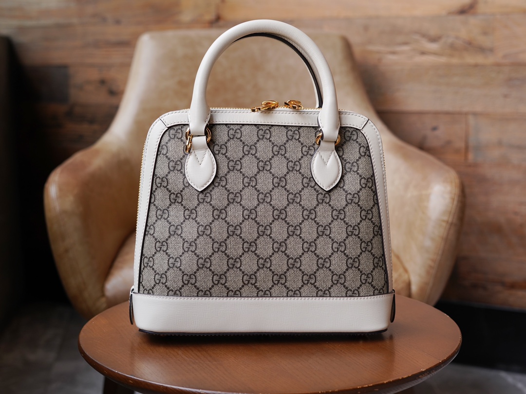 Gucci Horsebit 1955 Series Small Shell Bag, White