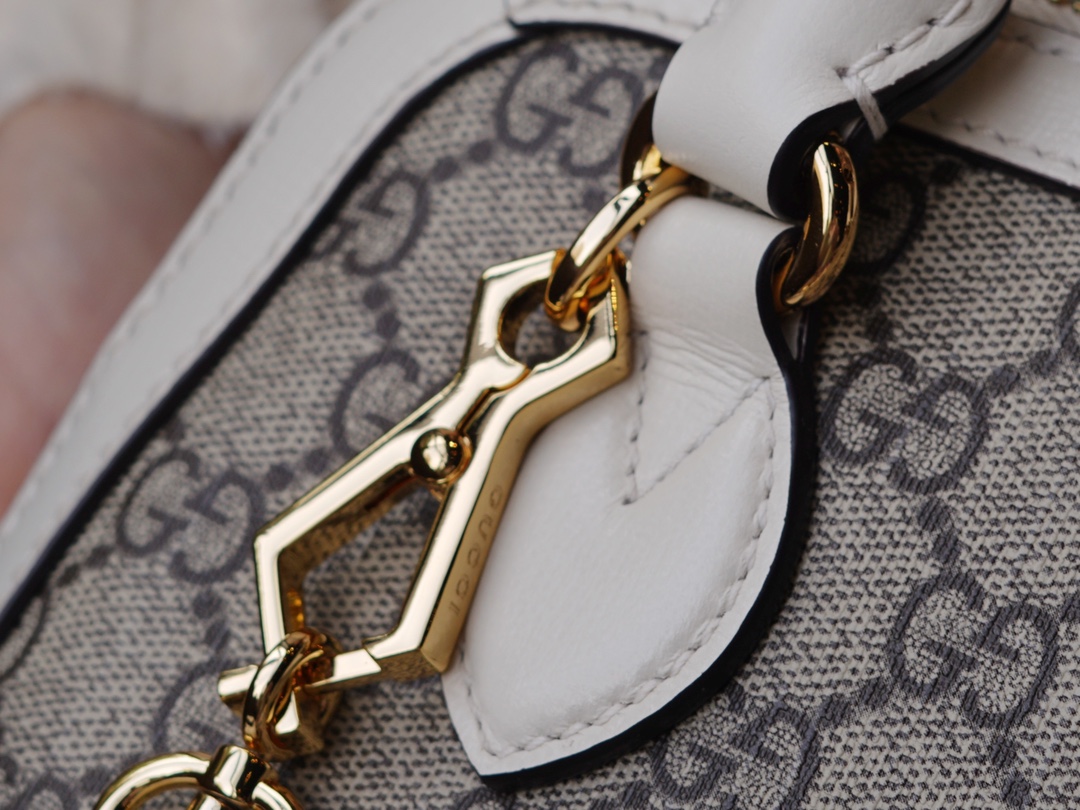 Gucci Horsebit 1955 Series Small Shell Bag, White