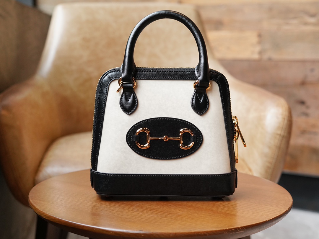 Gucci Horsebit 1955 Series Mini Shell Bag, Panda Color