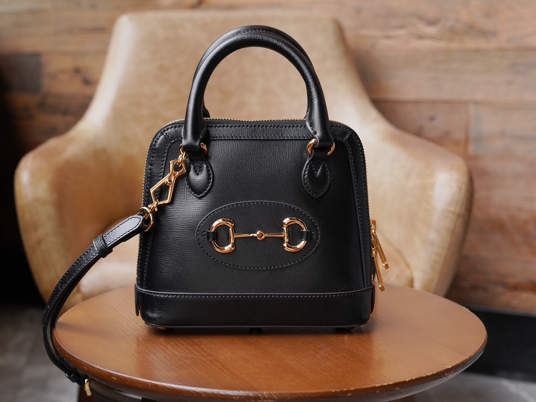 Gucci Horsebit 1955 Series Mini Shell Bag, Black