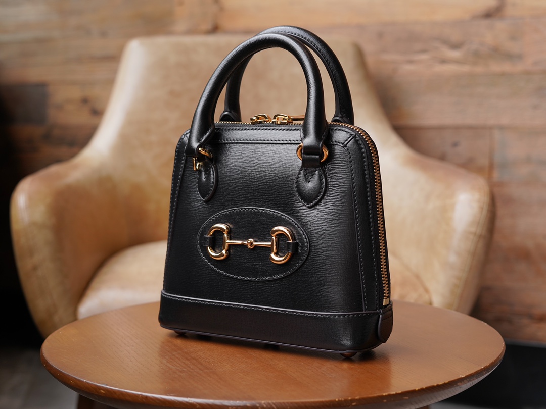 Gucci Horsebit 1955 Series Mini Shell Bag, Black