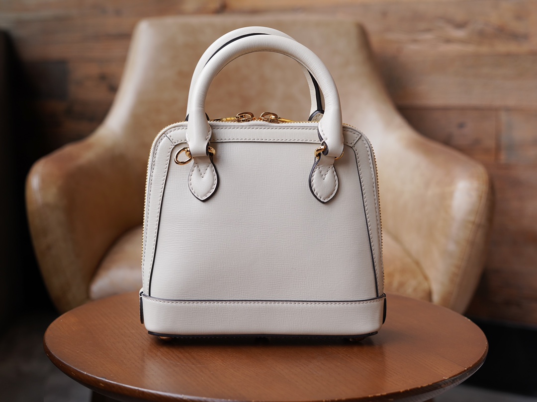 Gucci Horsebit 1955 Series Mini Shell Bag, White