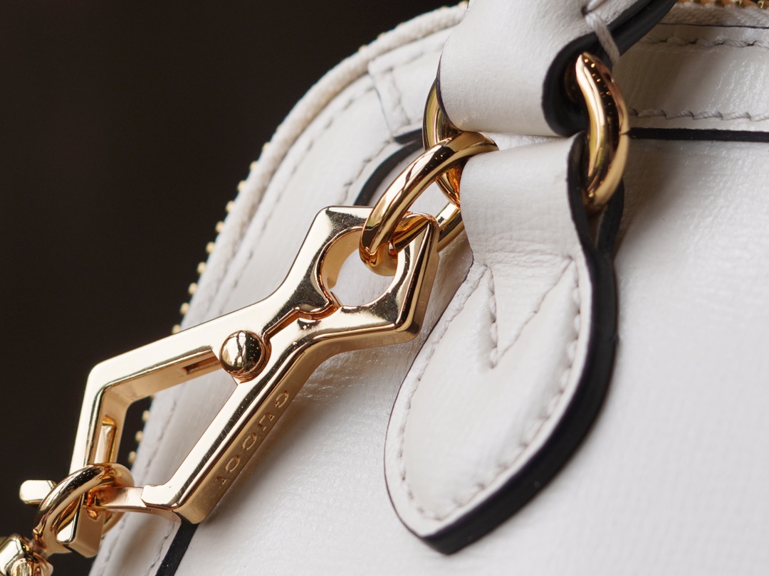 Gucci Horsebit 1955 Series Mini Shell Bag, White