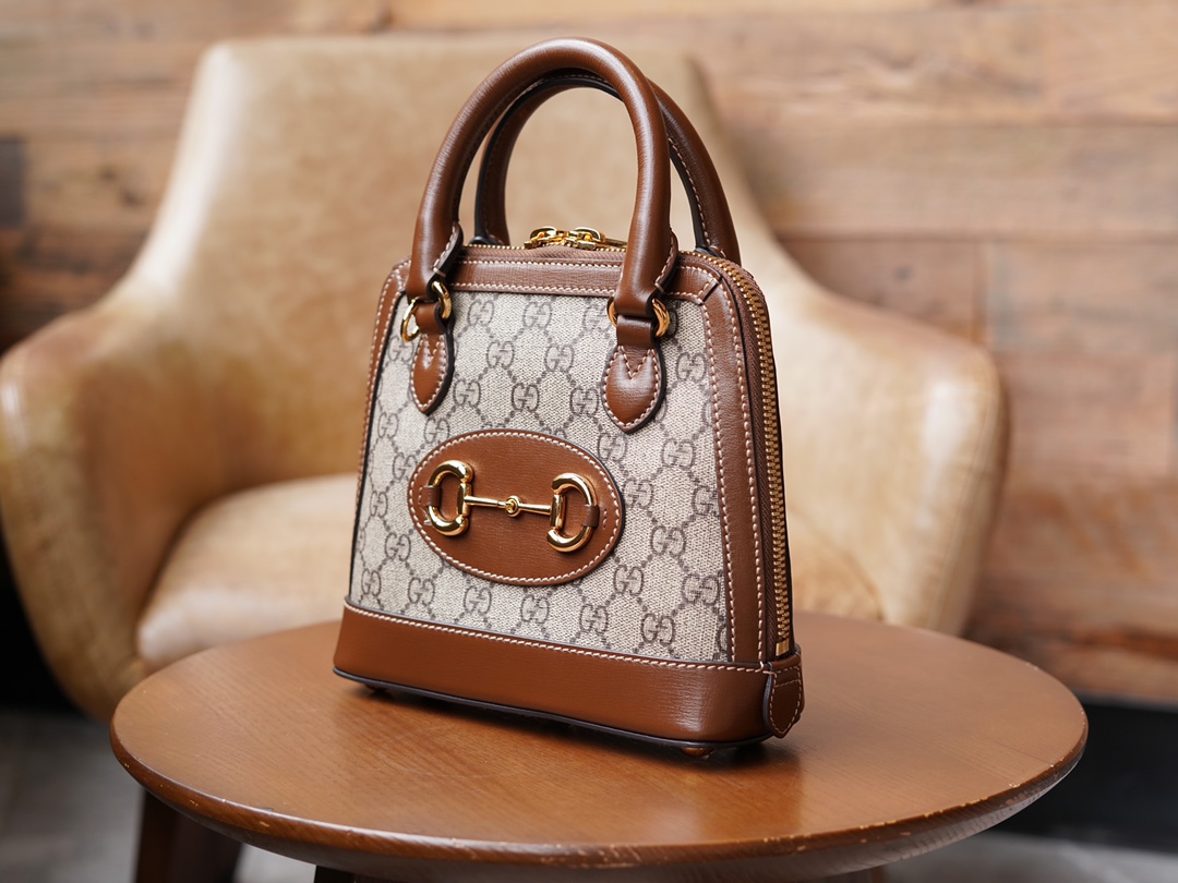 Gucci Horsebit 1955 Series Mini Shell Bag, Brown