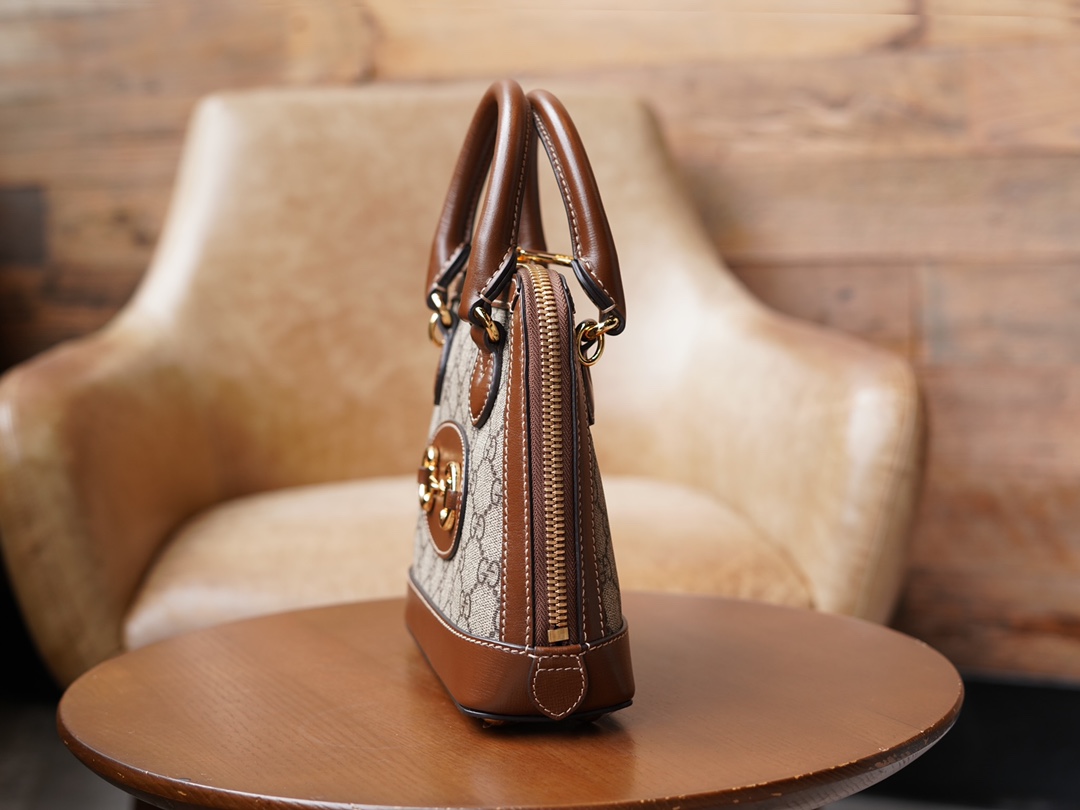 Gucci Horsebit 1955 Series Mini Shell Bag, Brown