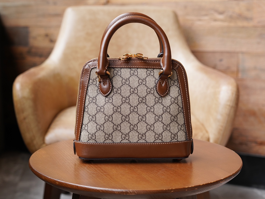 Gucci Horsebit 1955 Series Mini Shell Bag, Brown