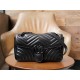 GG Marmont Series Small Handbag, Black Gun Color