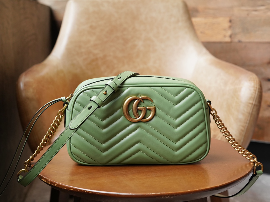 GG Marmont Series Small Shoulder Bag, Avocado Green