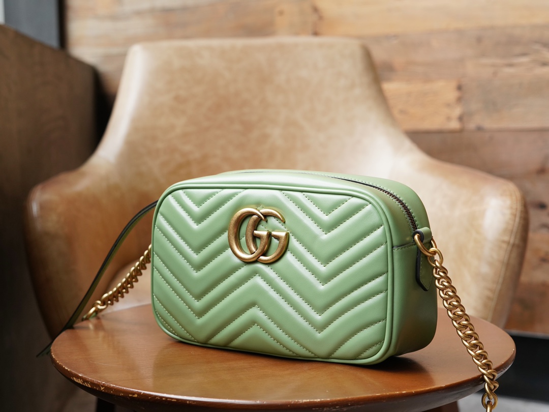 GG Marmont Series Small Shoulder Bag, Avocado Green