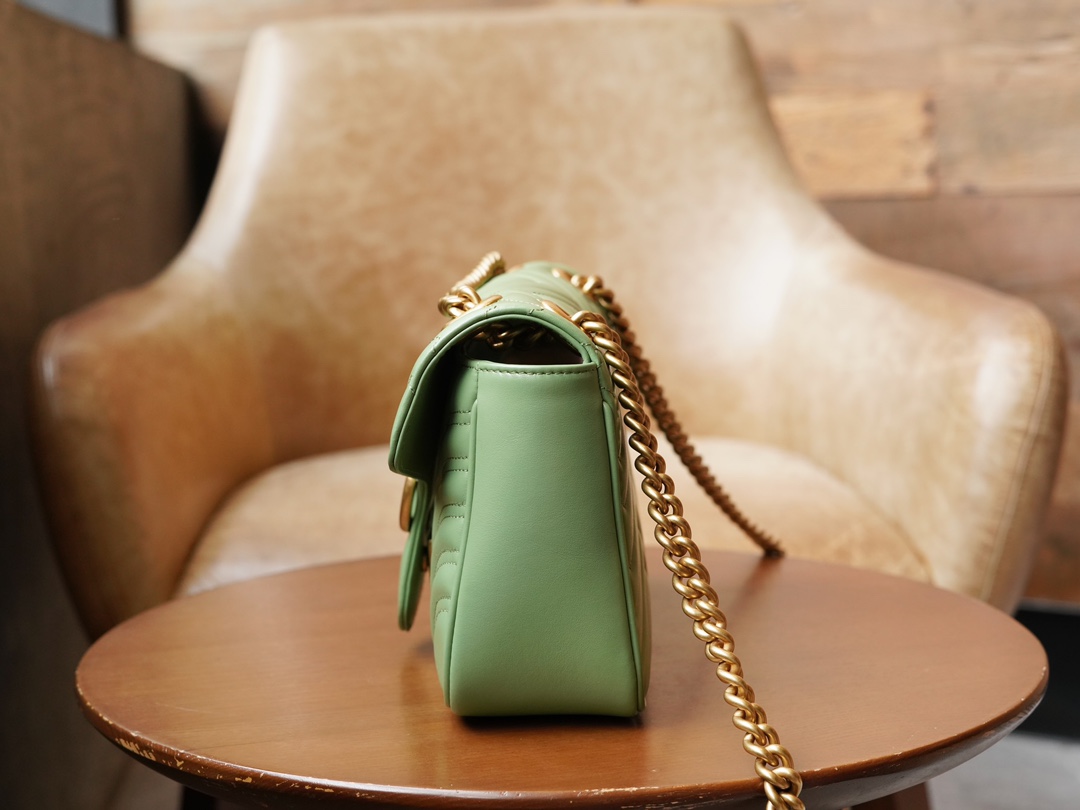 This GG Marmont Series Small Chain Bag in Avocado Green