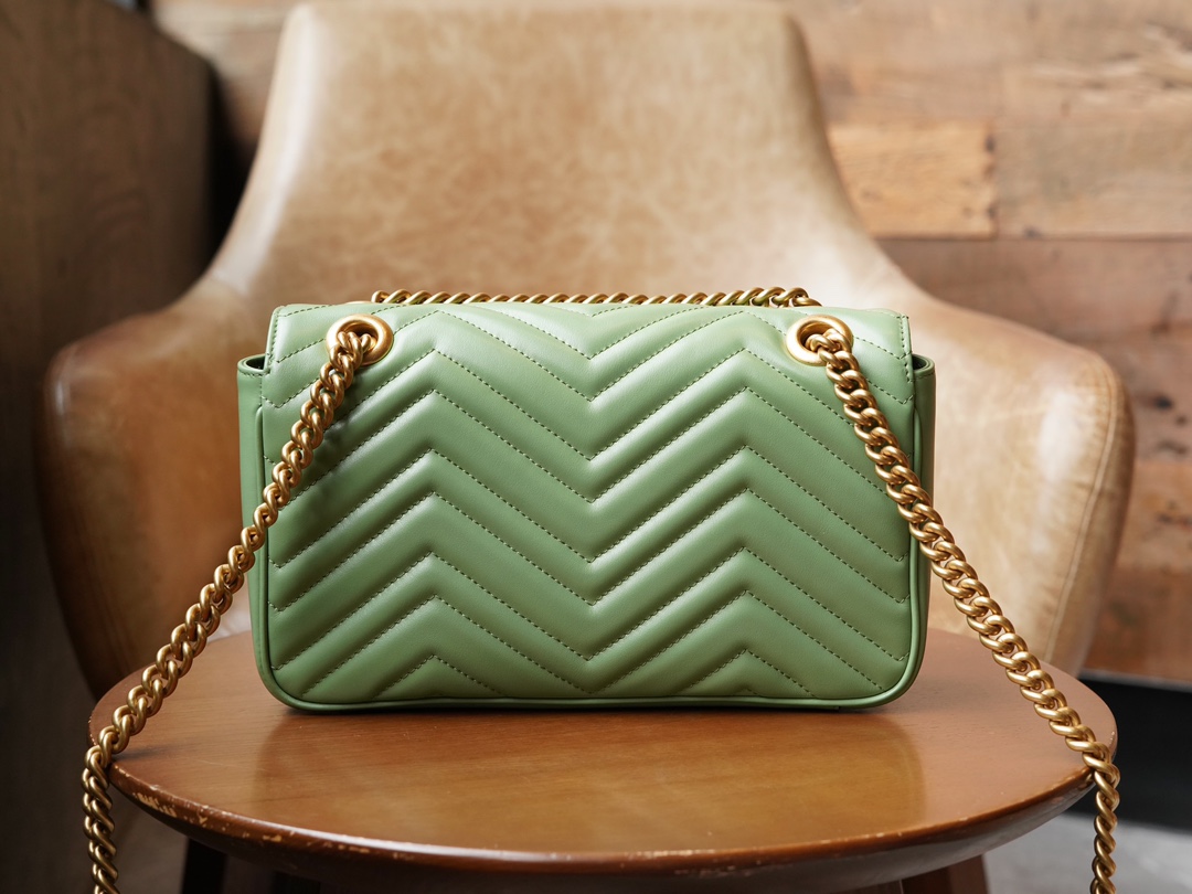 This GG Marmont Series Small Chain Bag in Avocado Green