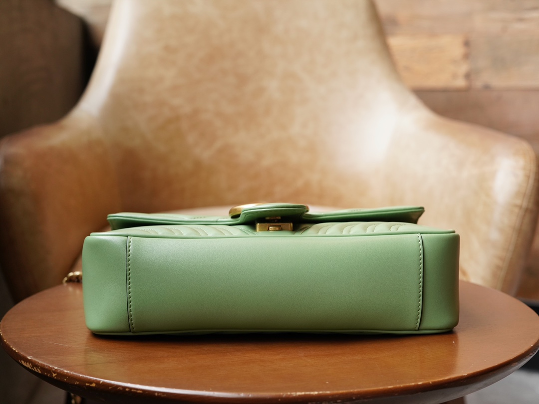 This GG Marmont Series Small Chain Bag in Avocado Green