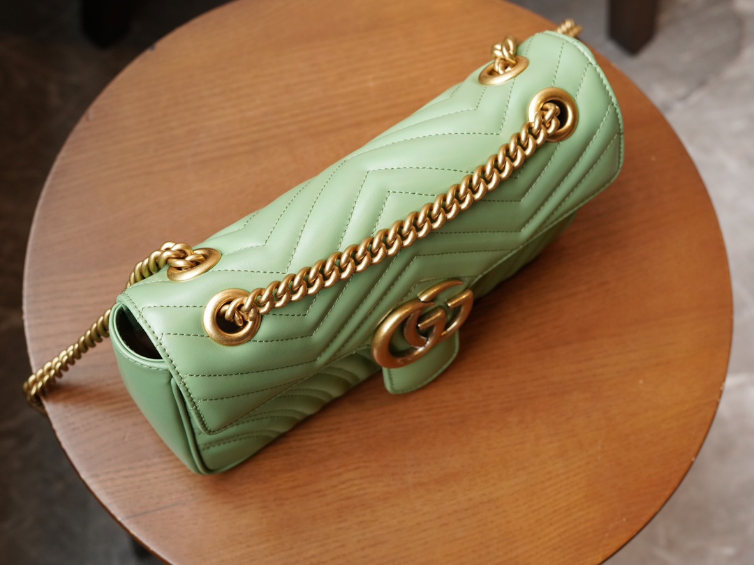 This GG Marmont Series Small Chain Bag in Avocado Green