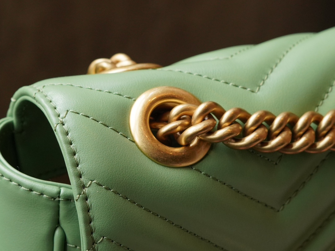 This GG Marmont Series Small Chain Bag in Avocado Green