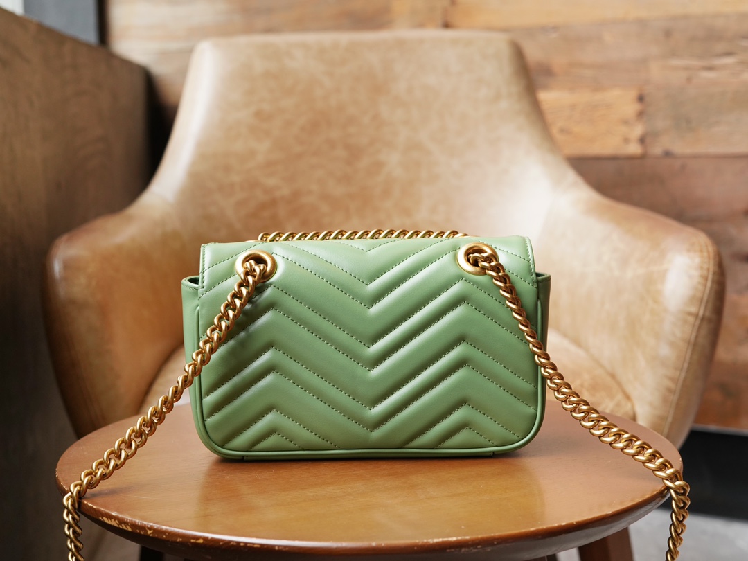 GG Marmont Series Super Mini Handbag in Avocado Green