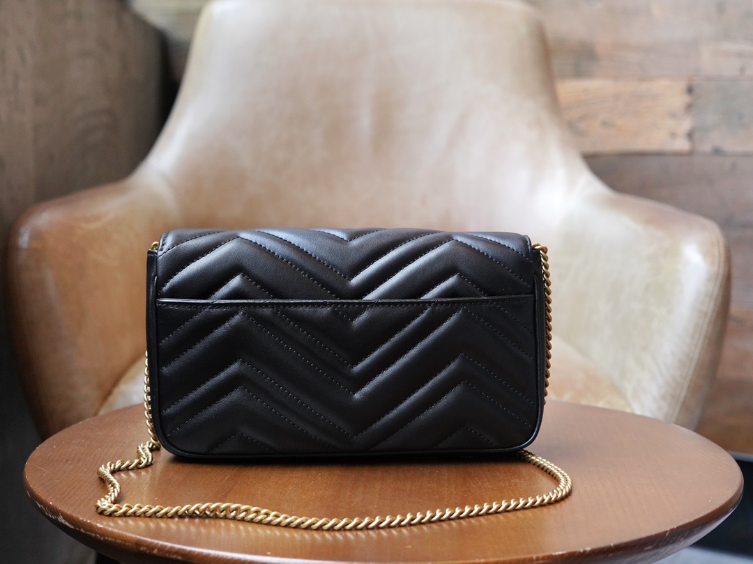 GG Marmont Mini Handbag (with Card Case), Black