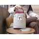 Diana Bamboo Mini Bucket Bag, White