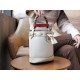 Diana Bamboo Mini Bucket Bag, White