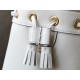 Diana Bamboo Mini Bucket Bag, White