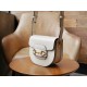 Horsebit 1955 Series Mini Half-Moon Handbag, White