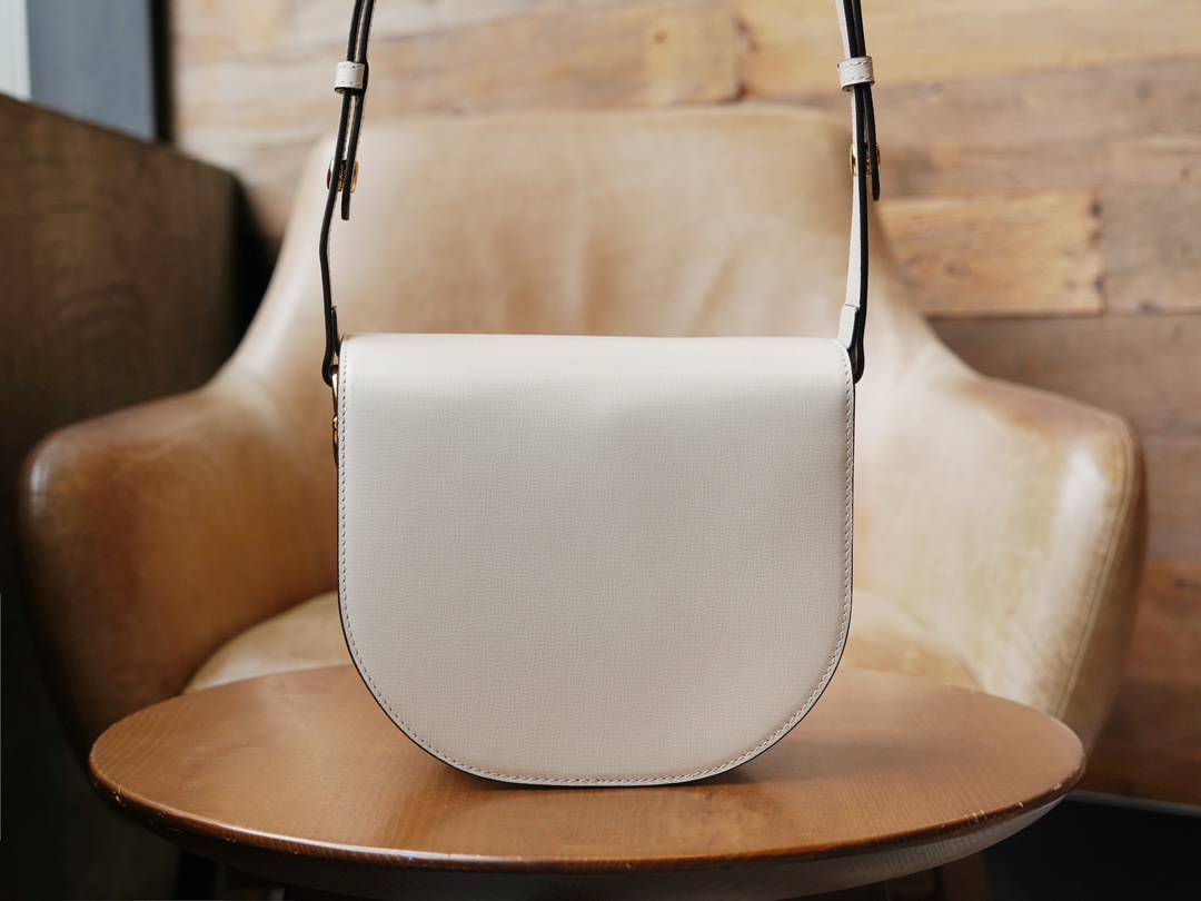 Horsebit 1955 Series Mini Half-Moon Handbag, White