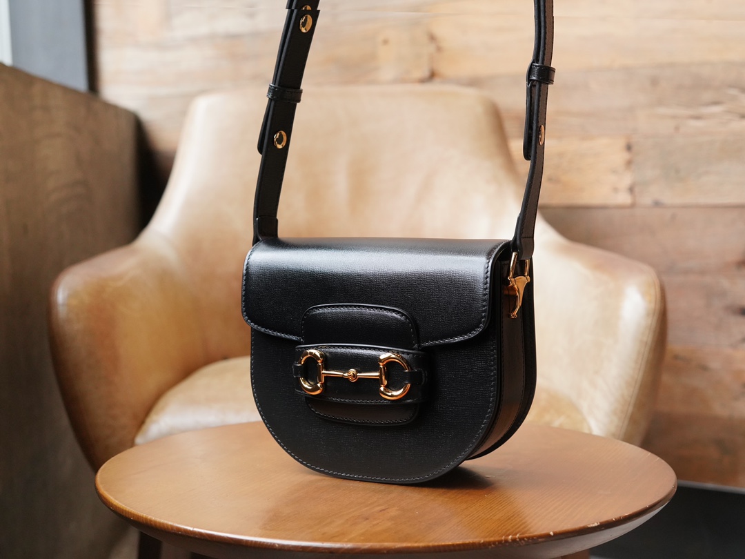 Horsebit 1955 Series Mini Half-Moon Handbag, Black