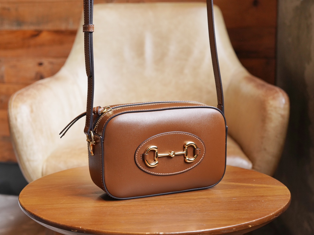 Horsebit 1955 Series Mini Camera Bag in Brown