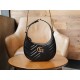 GG Marmont Series Crescent-shaped Handbag in Black