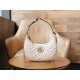 GG Marmont Series Crescent-shaped Handbag in White