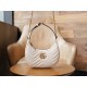 GG Marmont Series Crescent-shaped Handbag in White