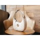 GG Marmont Series Crescent-shaped Handbag in White