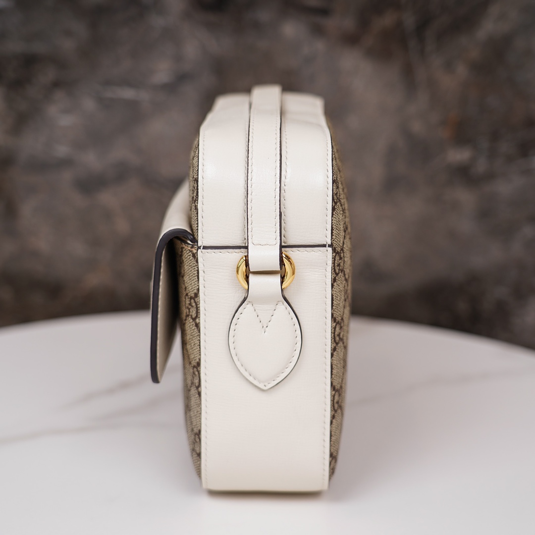 Gucci Horsebit 1955 Series Camera Bag - White