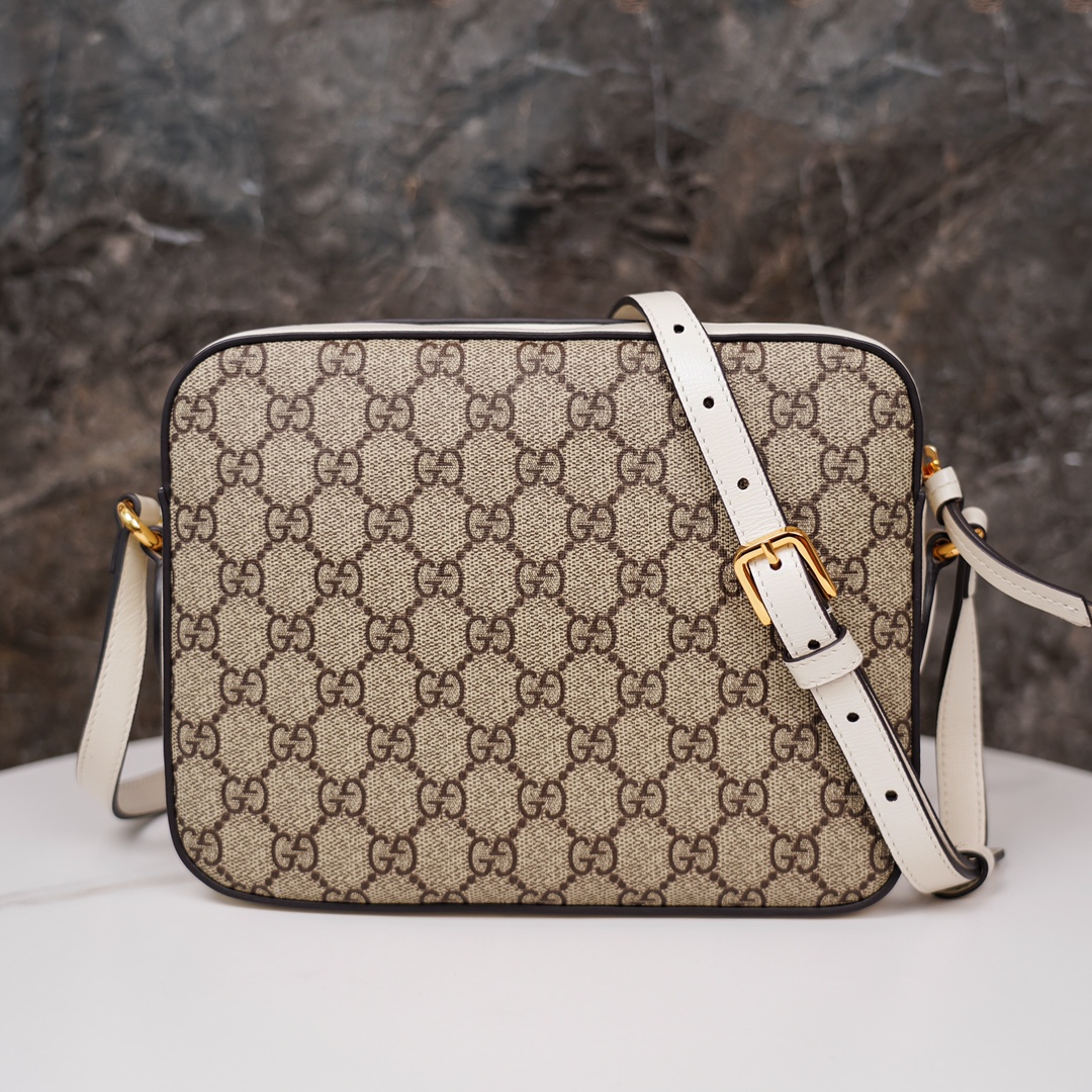 Gucci Horsebit 1955 Series Camera Bag - White