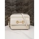 Gucci Horsebit 1955 Series Full Leather Camera Bag - White