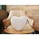 Double G Interlocking Mini Heart-shaped Shoulder Bag - White