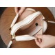 Double G Interlocking Mini Heart-shaped Shoulder Bag - White