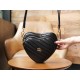 Double G Interlocking Mini Heart-shaped Shoulder Bag - Black