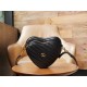 Double G Interlocking Mini Heart-shaped Shoulder Bag - Black