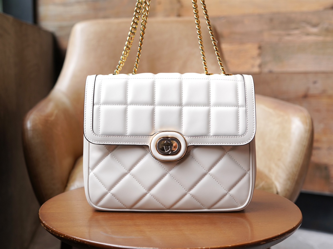 Deco Series Small Shoulder Bag - White